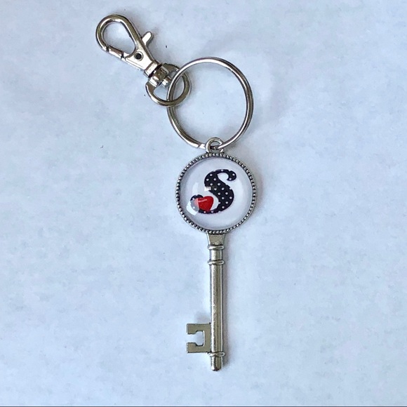 Accessories - Handcrafted Silver plated key chain letter